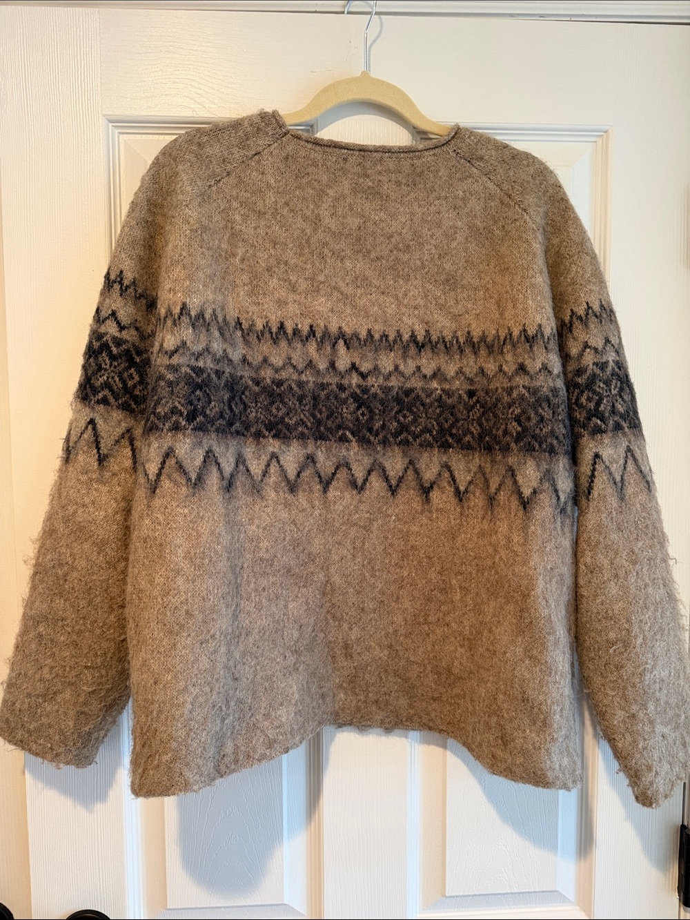 Zara Brown Patterned Crewneck Sweater - Picture 4 of 4